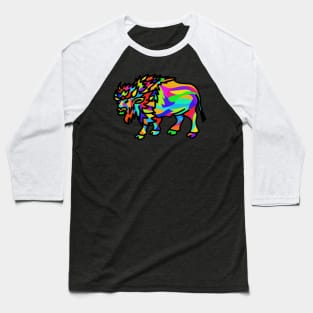 A Colorful Buffalo in Buffalo Baseball T-Shirt